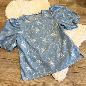 English Factory Floral Puff Sleeve Top Cottagecore Coquette Romantic Medium